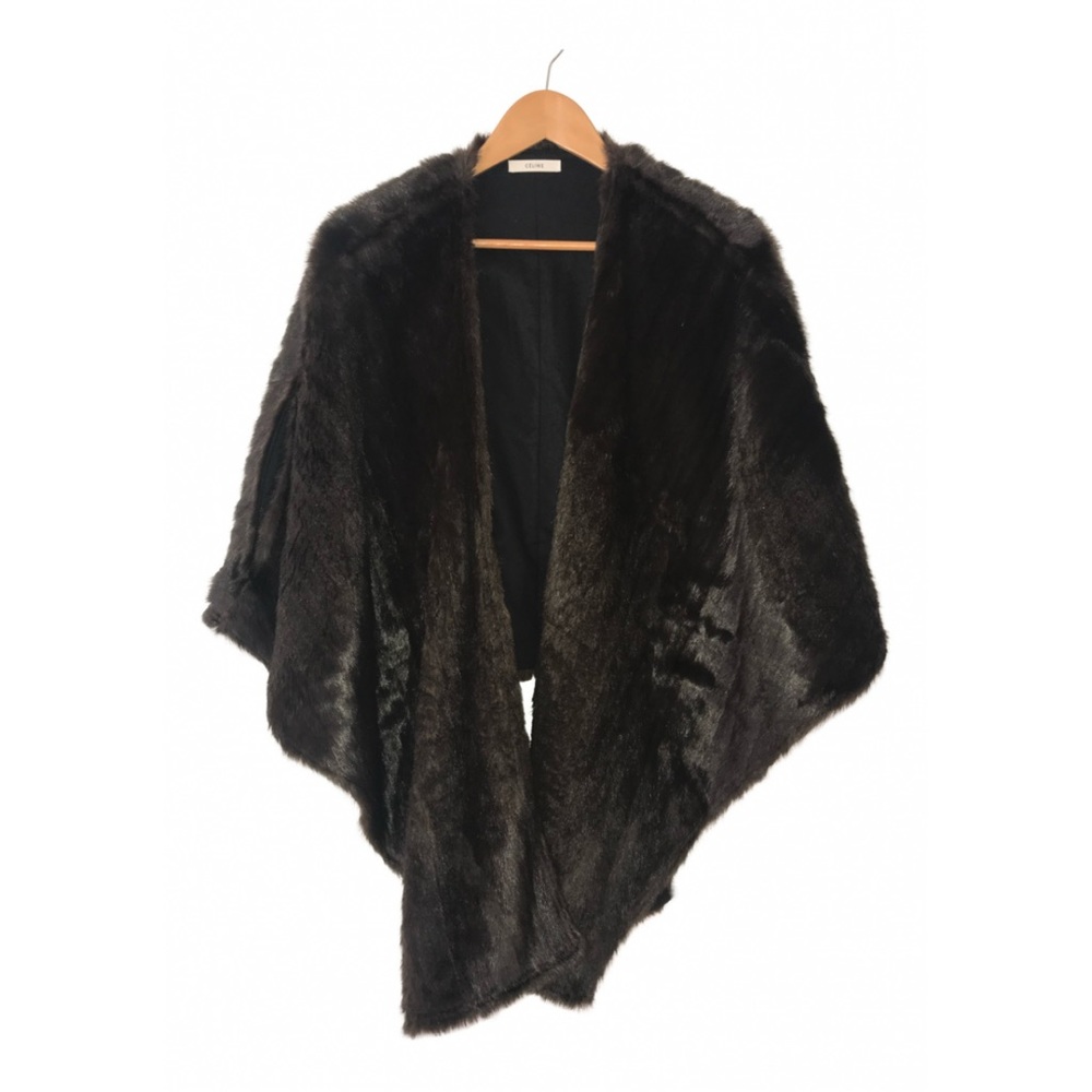 Celine fur wrap shawl jacket with arm holes